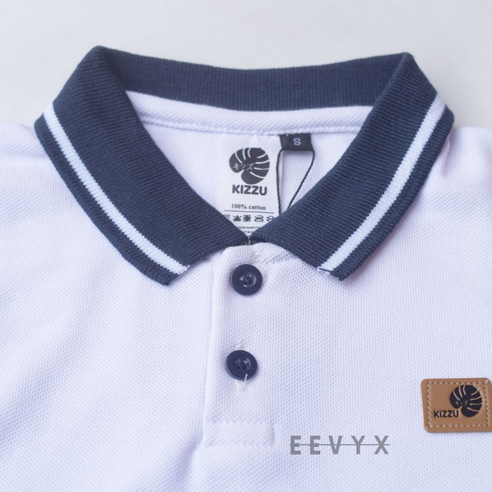Murah Kizzu Baju Polo Shirt / Kaos Polo Kerah Polos Putih Anak Laki Laki NON COD