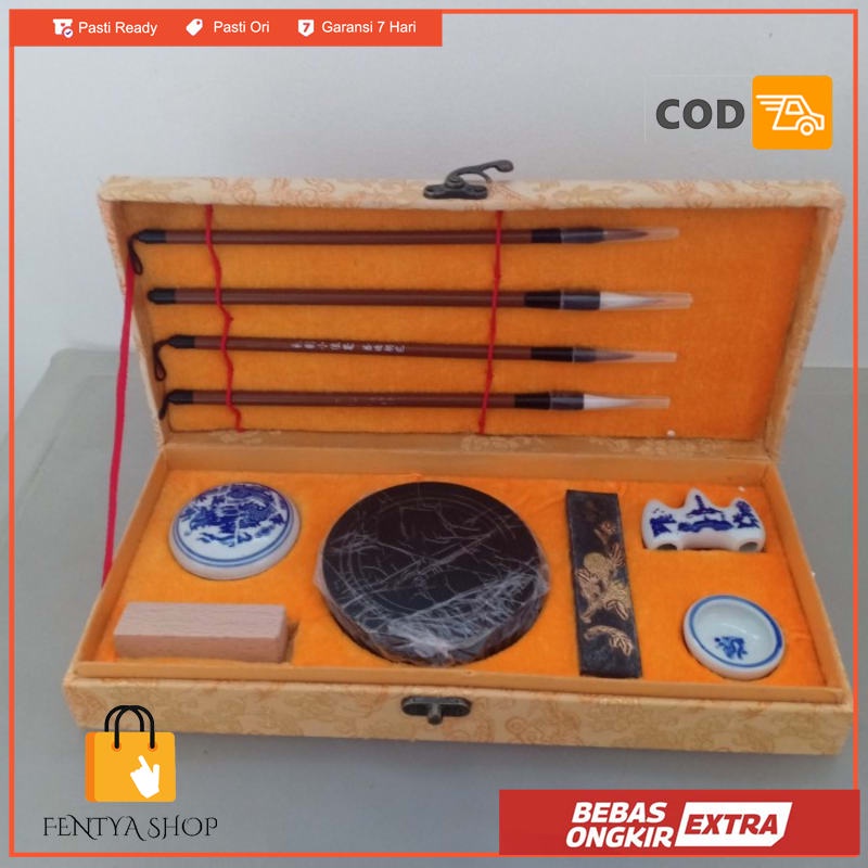 kaligrafi set kuas china mopit set 4 kuas