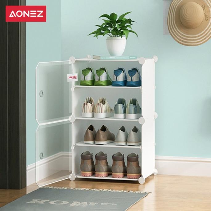 Aonez rak sepatu 4 tingkat rumah Tempat Sepatu
