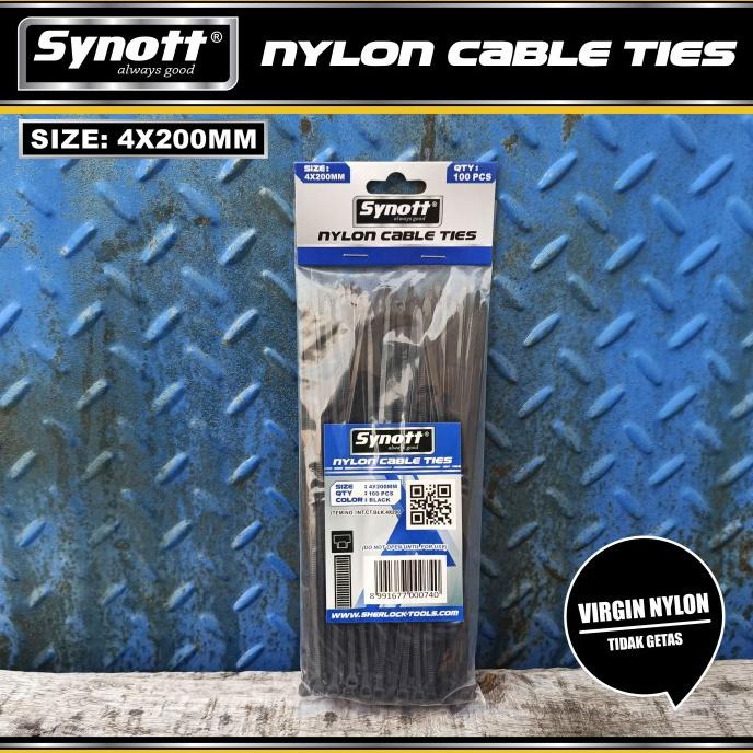 

Kabel Tis 200 Mm X 4 Mm Cable Ties Hitam Isi 100Pcs