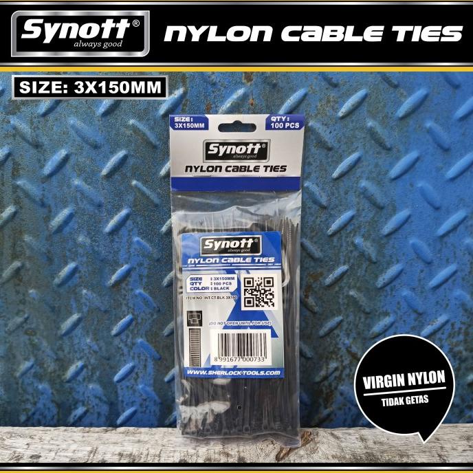 

Kabel Tis 150 Mm X 3 Mm Cable Ties Hitam Isi 100Pcs