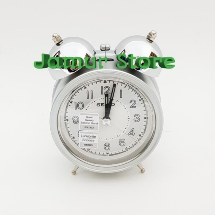 Terlaris Jam Beker Weker Seiko Lumibrite Quite Sweep Qhk035S/Seiko Weker Silver