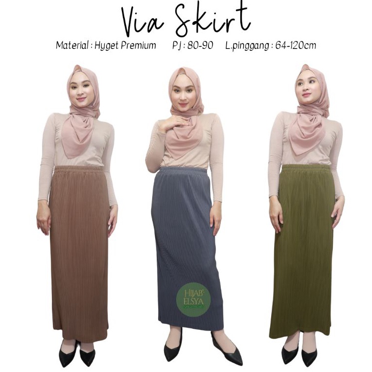 Viral.. HIJABELSYA - ROK SPAN PLISKET,ROK SPAN LIDI / VIA SKIRT ROK PLISKET LIDI SPAN