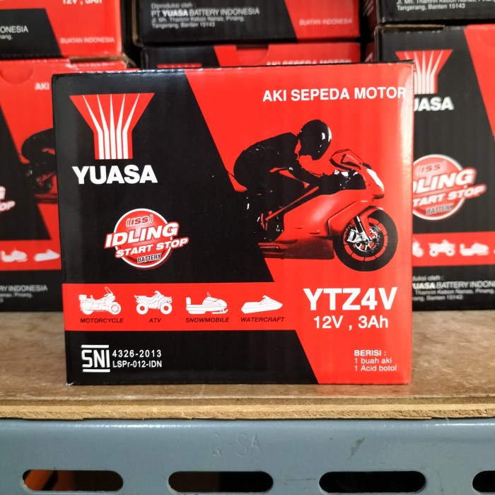 Aki Original Motor Yamaha Matic Yuasa Ytz4V / Ytz5S Aki Kering $12