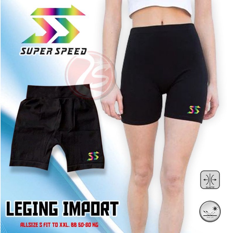 Celana ketat import leging slimfit celana dalam olahraga wanita celana stretch logo rainbow shorts pants running bikers aerobic fitness gim logo reflective