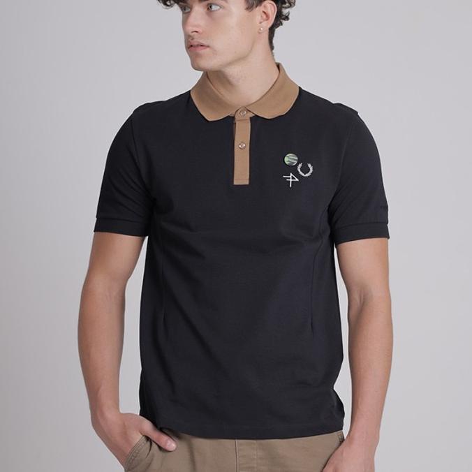 FRED PERRY X RAF SIMONS Men Contrast Collar Slim Fit Polo Shirt