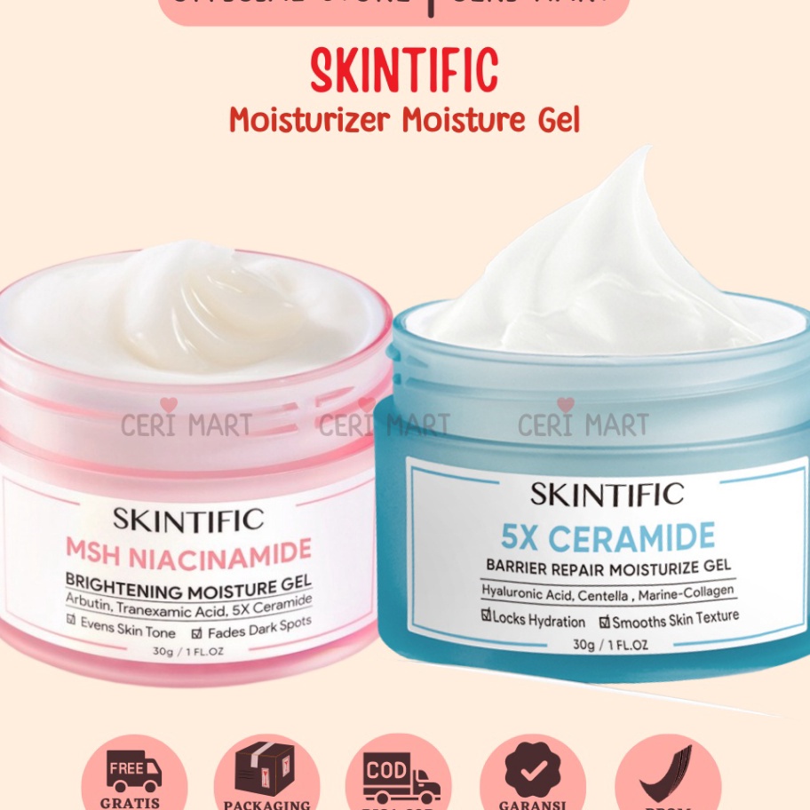 Terlaris SKINTIFIC 5X Ceramide Barrier Repair Moisture Gel Facial Moisturizer Day Cream Night Cream 