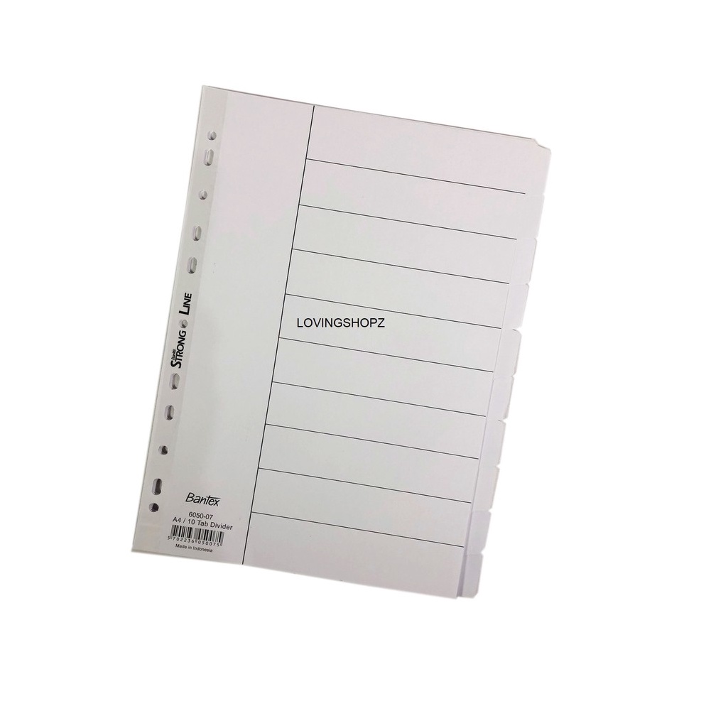 

Termurah Tab Divider Bantex A4 Putih Semua, Pembatas Binder Bantex A4 6050-07