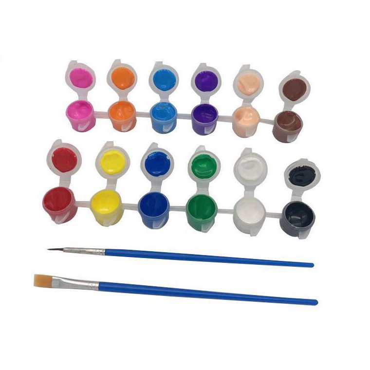 

Termurah Set cat akrilik 12 warna + 2 kuas