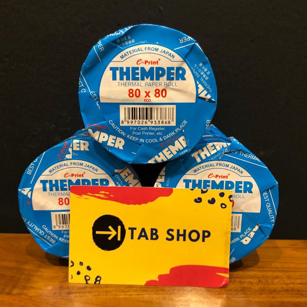 

Restock TAB SHOP - EPRINT KERTAS THERMAL THEMPER ROLL 80 X 80 ECO B HITAM - MESIN CASH REGISTER, KASIR, MESIN ATM / MESIN KASIR, ATM, PARKIR / REFILL PRINTER THERMAL EPPOS EP58D, EPSON TMT81i, TMT88iV