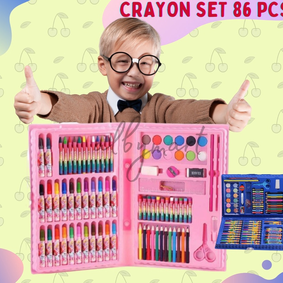 

Mau HematS8e8D Colouring Set 86 pcs Pensil Warna Crayon set Stationary Kado anak