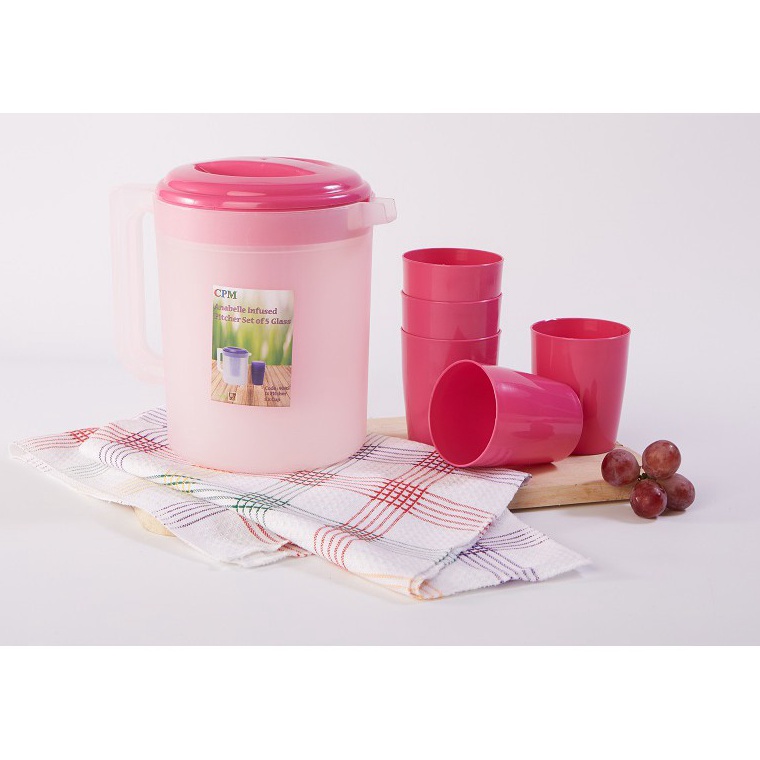 VIRAL CPM Annabelle Jug Infused Set Plus 5 Glass Pink