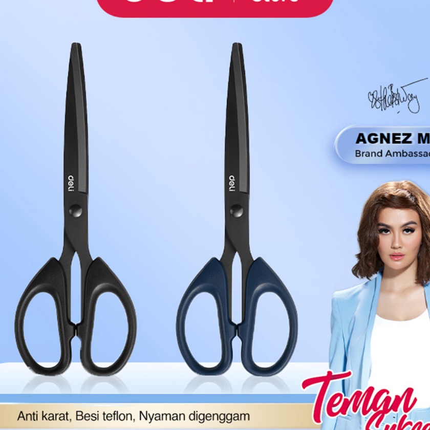 

[A-J◆㊖H> Deli Gunting Teflon / Scissor Anti Karat Nyaman Digenggam 6009-S- kekiniian..!