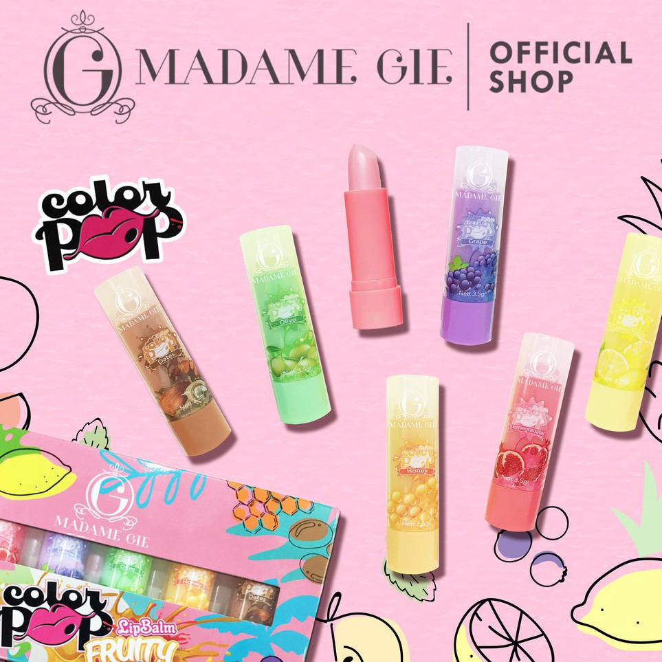 Kirim Langsung ORIGINAL Madame Gie Color Pop Lip Balm Fruity Series ColorPop / Pelembab Bibir / LipB