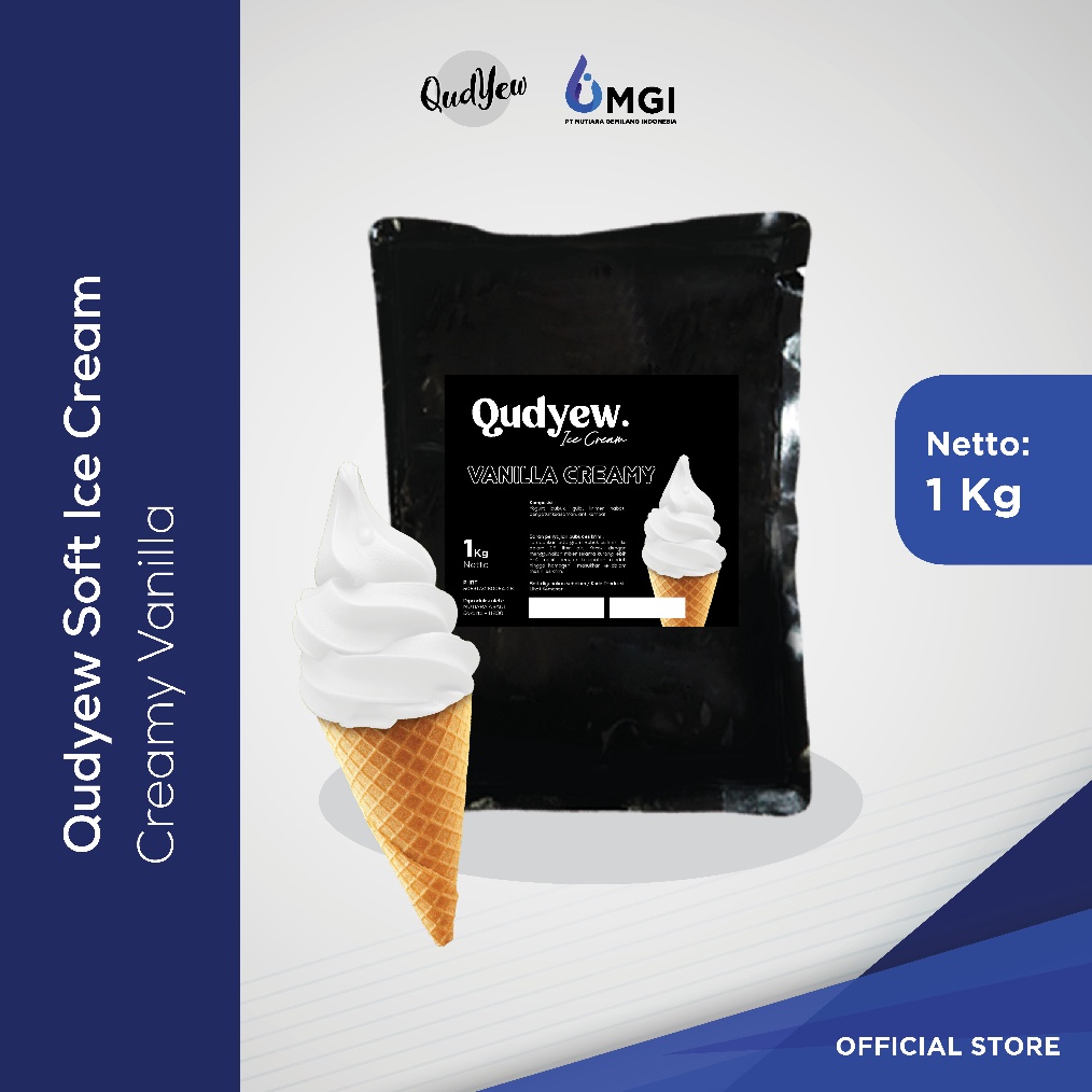 

GHRD9129 QUDYEW ICE CREAM POWDER VANILLA CREAMY MXUE 1KG / BUBUK ES KRIM 1KG PREMIX