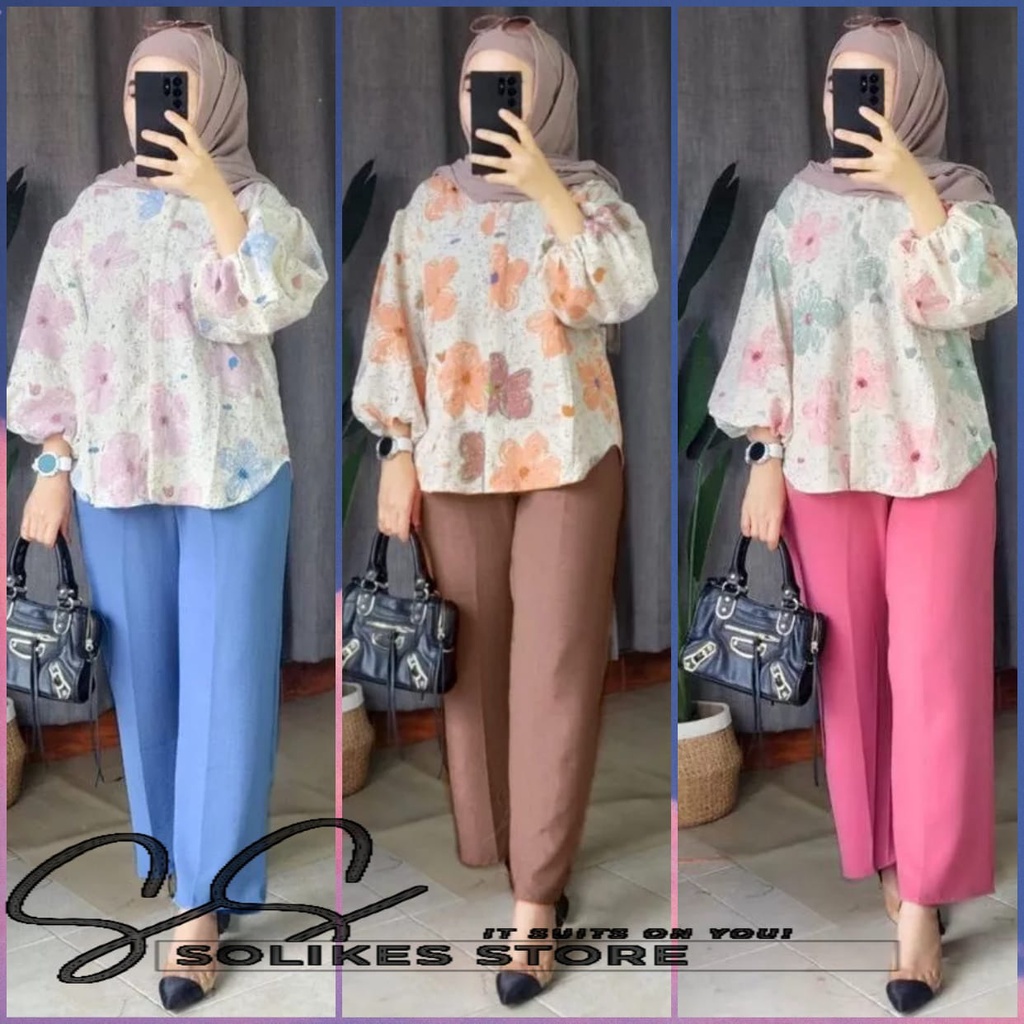 RUBY ONE SET CRINKLE PREMIUM/STELAN TERBARU/STELAN BAJU REMAJA/OOTD WANITA