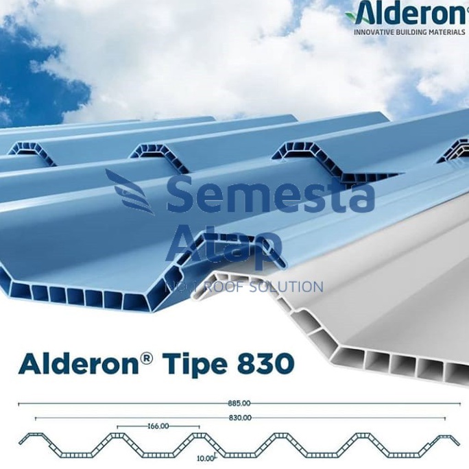 [CODEBARANG364SHT] Atap uPVC Alderon -830 10 mm (Warna Biru dan Putih Doff) - Atap Berongga Double Layer Banyak Dicari