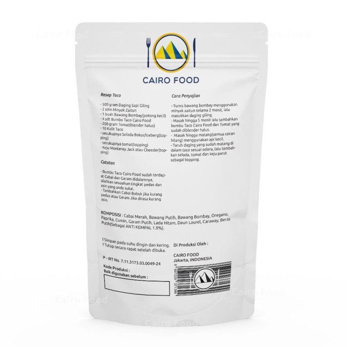 

Bumbu Taco Cairo Food - 1 Kg