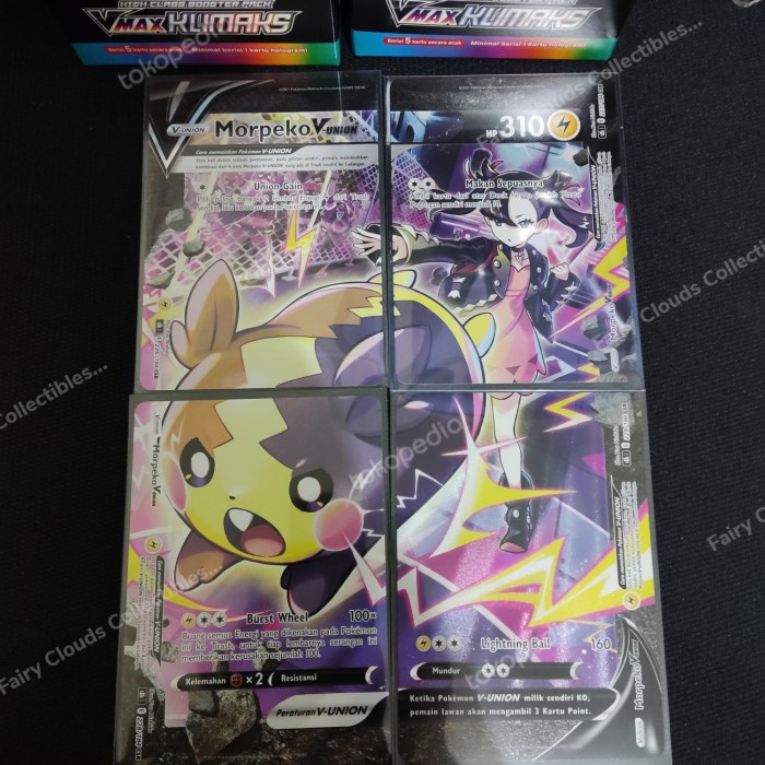 Morpeko V Union Csr Marnie 4 Kartu Pokemon Tcg Indonesia Vmax Climax