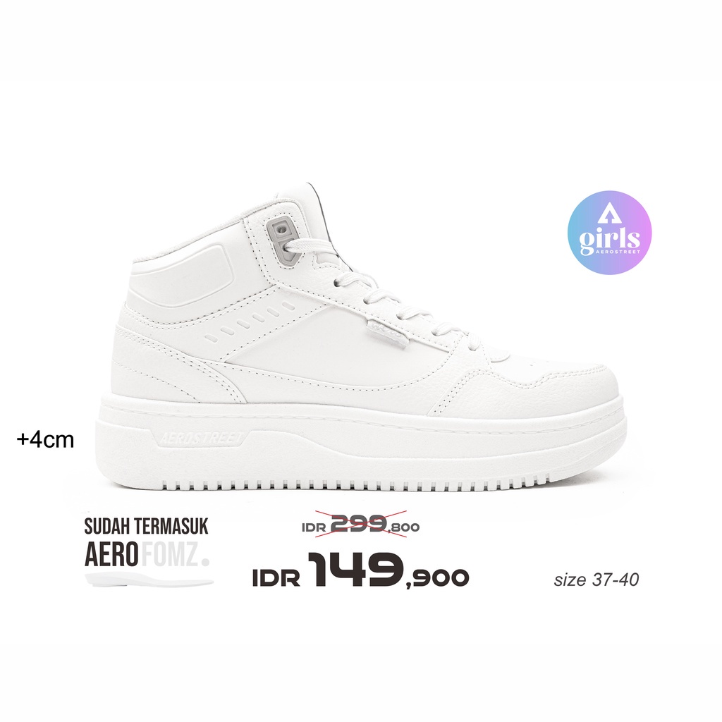 Aerostreet 37-40 Livy Putih Putih - Sepatu Sneakers Wanita