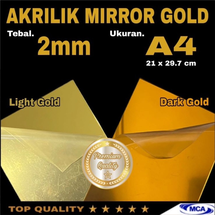 

❅Kirim Sekarang✸ AKRILIK LEMBARAN GOLD MIRROR A4 / Acrylic Mirror Gold / Laser cutting Z88