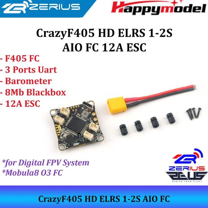 Happymodel CrazyF405 HD ELRS 1-2S AIO FC 12A ESC for Digital FPV