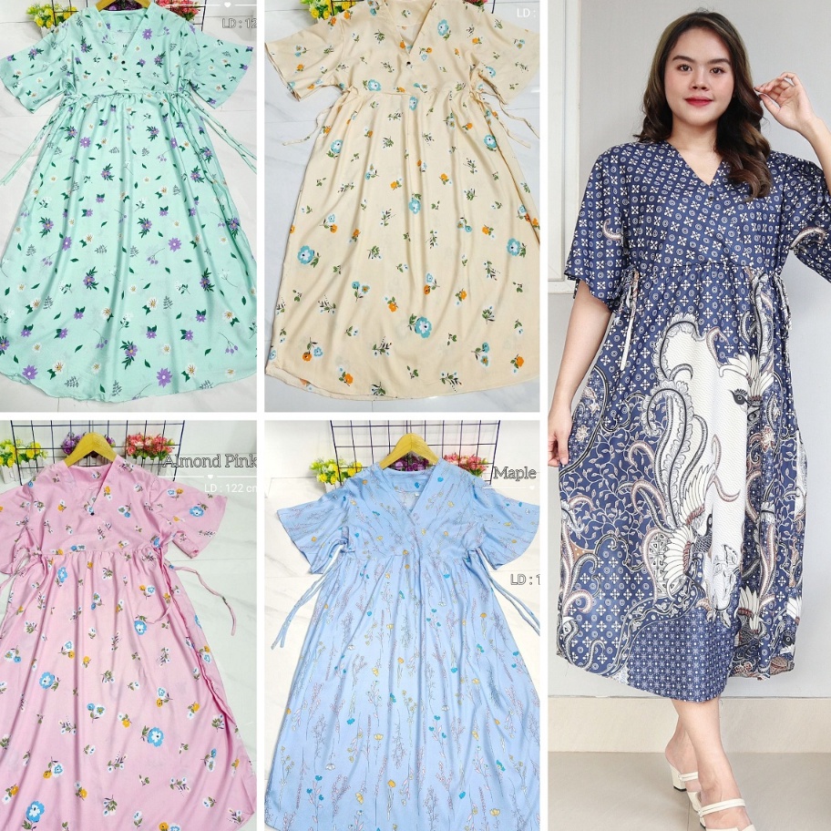 Terlaku. IZANY Daster JUMBO LD122 Wanita / Dress Kimono HEM Tali LD130 Motif.