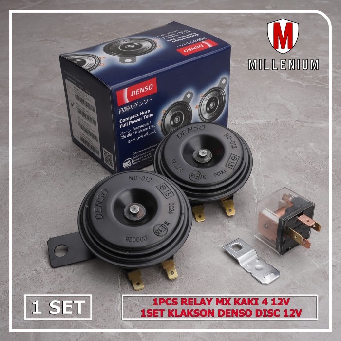 KLAKSON DENSO KEONG DICS MOBIL MOTOR DENGAN RELAY 4 KAKI 12V ORIGINAL best deal