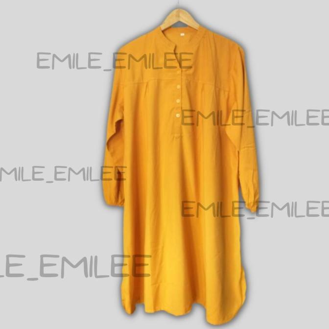 Sale Now Tunik Polos Viscose Mustard Kuning Kunyit Stok Terbatas