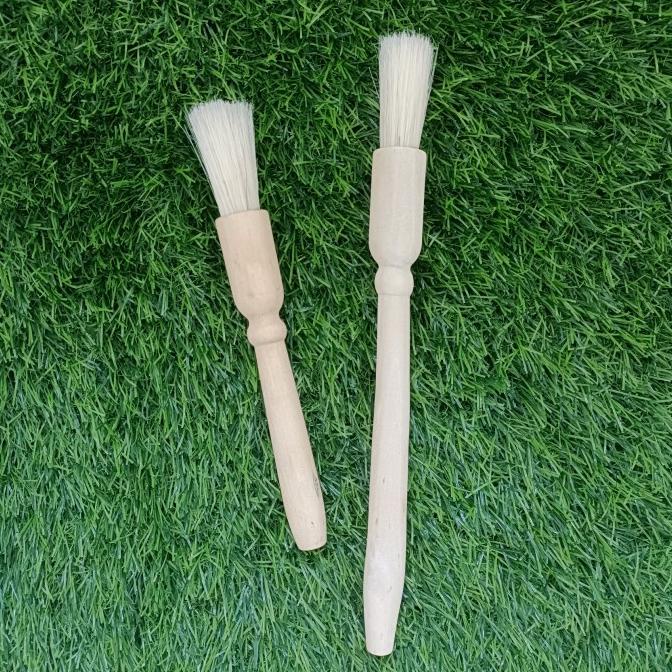 Kualitas terbaik] Kuas Bulu Roti/Kue/Adonan/Masak Jumbo Besar Gagang Kayu Import