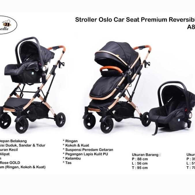 Stroller Labeille Oslo Plus Carseat / Kereta Dorong Bayi / Oslo Ts Lapakeno
