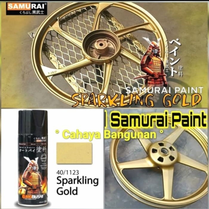 Terlaris Pilox Samurai Paint 1123 Sparkling Gold Pylox Cat Semprot Emas Metalic