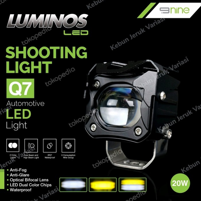 {LapanqewStore} Lampu Tembak Q7 9Nine Luminos 2 warna Putih Kuning Shooting Light Q7 Limited
