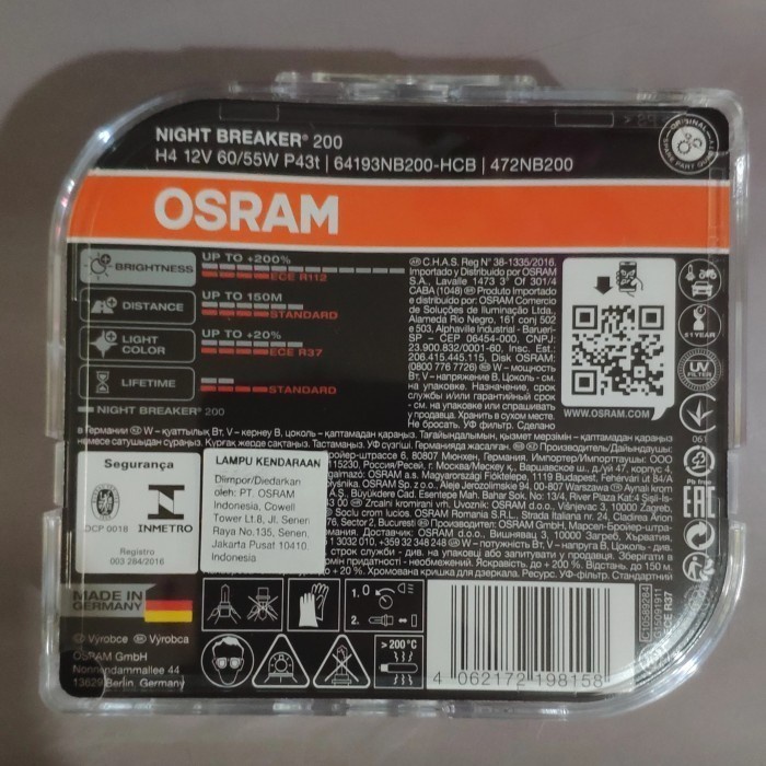 Lampu Utama Suzuki Ertiga APV Swift Baleno Splash OSRAM H4 NBR 200 murmer