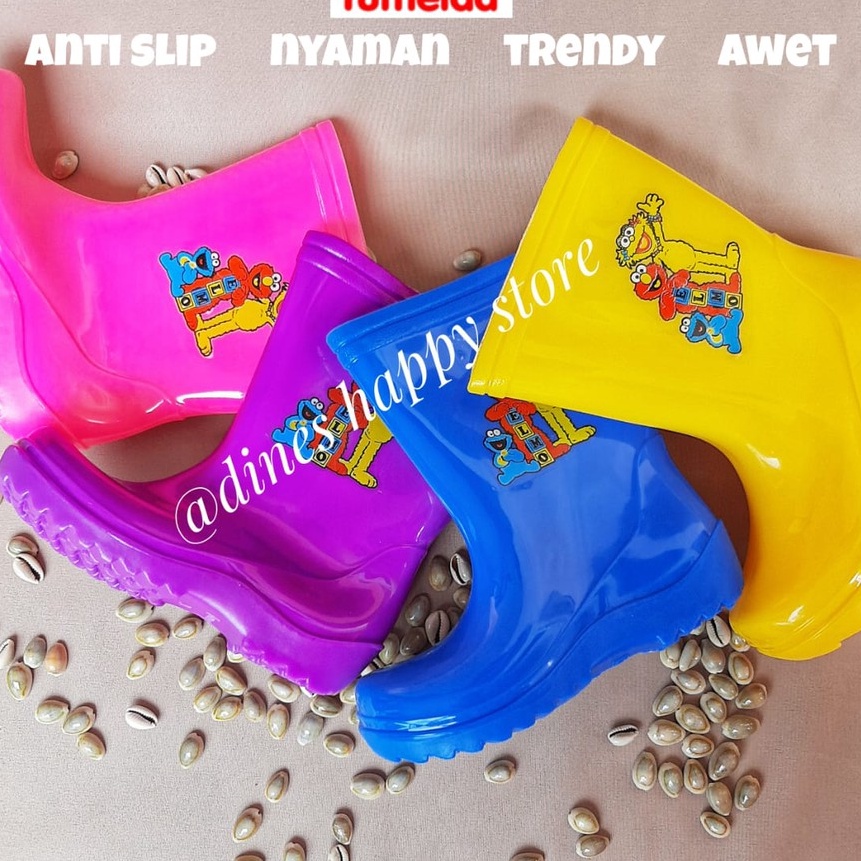 [1O◆P.♥) Sepatu Boot Karet Anak Perempuan Laki Air Hujan Anti Slip Boat Spatu Bot Karet Buts Sapatu 