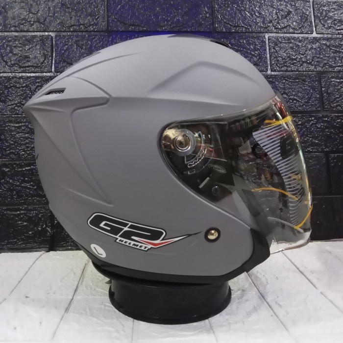 Helm G2 Optimax Solid Grey Matt Double Visor Original G2 Helm