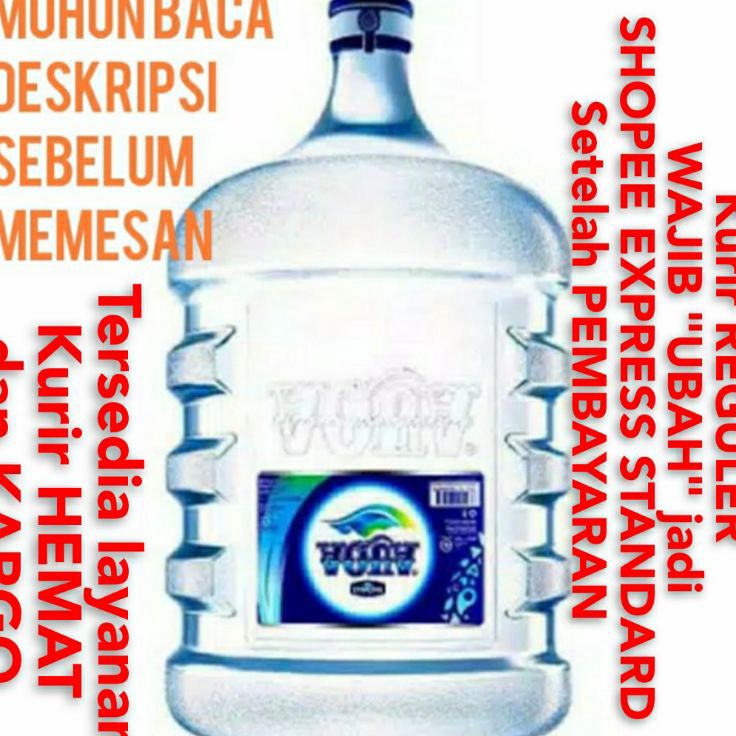 ➙ Aqua Galon Kosong AQUA KINCLONG DIBUNGKUS PLASTIK / VIT / RIVERO / CRYSTALINE / OASIS / VICA / PRI
