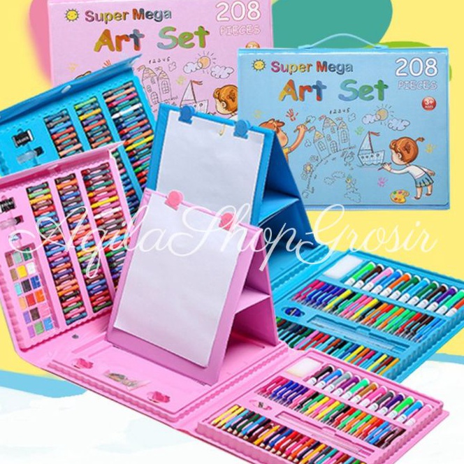 

(J-♫14♥A) ART SET CRAYON ANAK ISI 208pcs JUMBO PENSIL WARNA MELUKIS MEWARNAI /baanyak diminati!