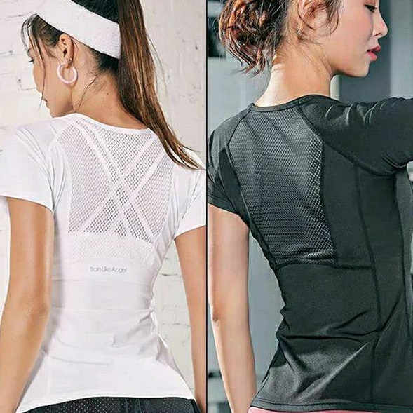 ←Crg JdF Shop 522 - Gladys Sportees Slim Fit Kaos Sport Running Mesh Yoga Gym / Baju Atasan Olah Rag