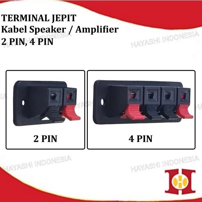 Terminal Speaker Jepit 2 4 Pin Kabel Power Supply Soket Per Amplifier