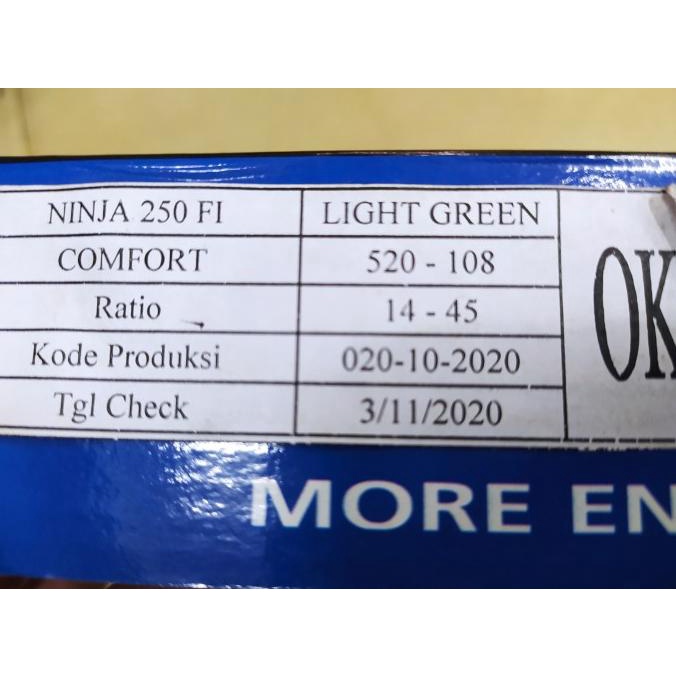 Gear Set Sinnob Kawasaki Ninja 250 Fi Z250 Fi 100% Ori