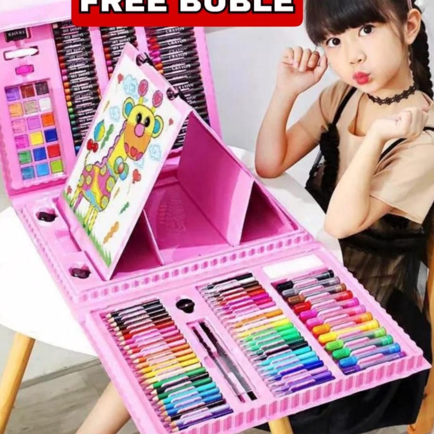 

[☑SOO-➲] Art Full Set Crayon 208 pcs / Krayon Alat Lukis Anak Pensil Warna Cat Air Perlengkapan Mewarnai Set 150 pcs / superr.keren!