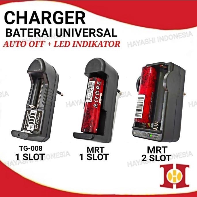 Charger Baterai Universal 18650 26650 AA Cas Batre Mainan Senter Terbaik