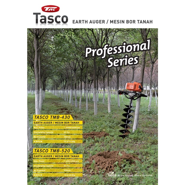 TASCO Mesin Bor Tanah TMB 430 Auger TMB430 Penggali Lobang Pohon keren