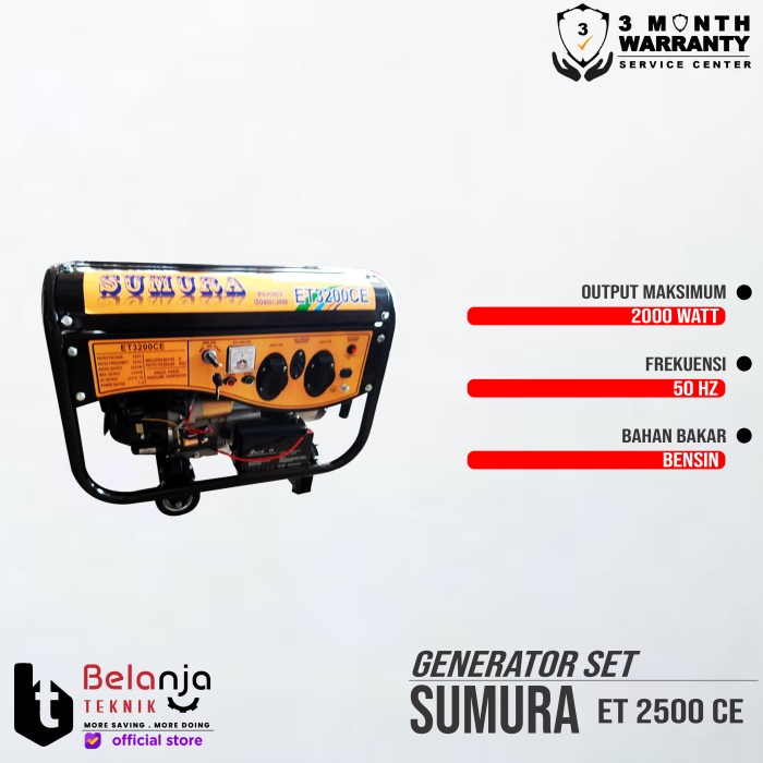 SUMURA ET 3200 CE Generator Set 2000 WATT Genset ET 3200CE TERMURAH keren