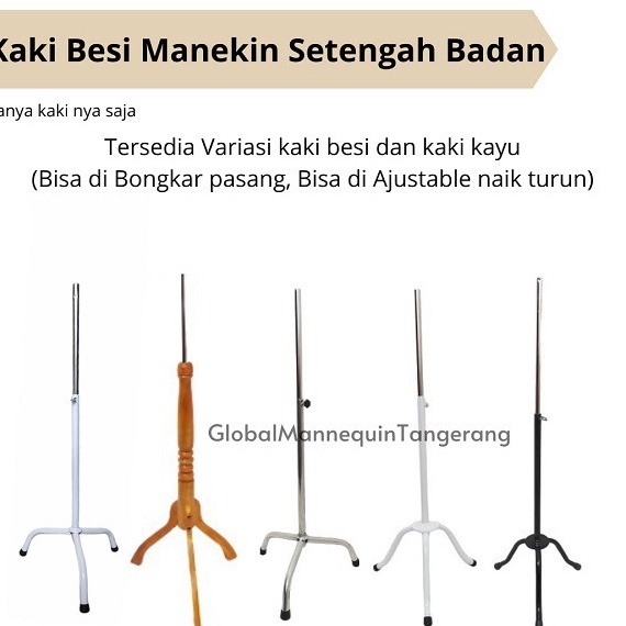 ￣ cI Tiang Besi Manekin Setengah Badan MAnekin Kaki Besi Penyangga tiang Manekin ✷