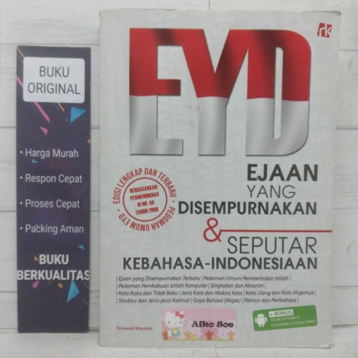 EYD Ejaan Yang Disempurnakan dan Seputar Bahasa Indonesiaan Buku