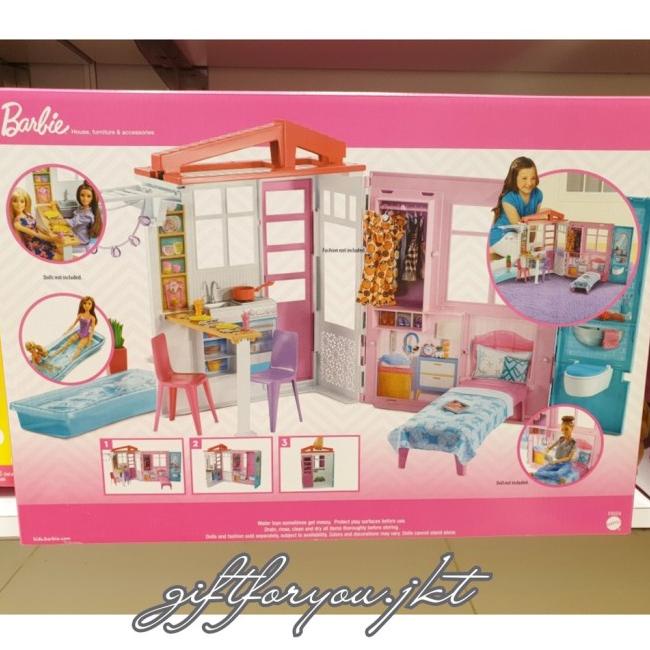 Rumah Barbie With Pool Playset House Fully Furnished Kolam Renang