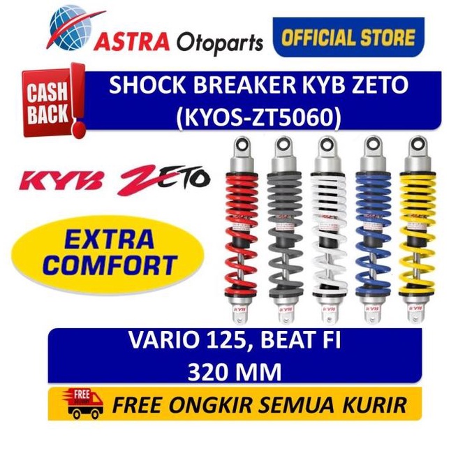 Shock Breaker Belakang KAYABA KYB ZETO Vario 125 dan Beat FI