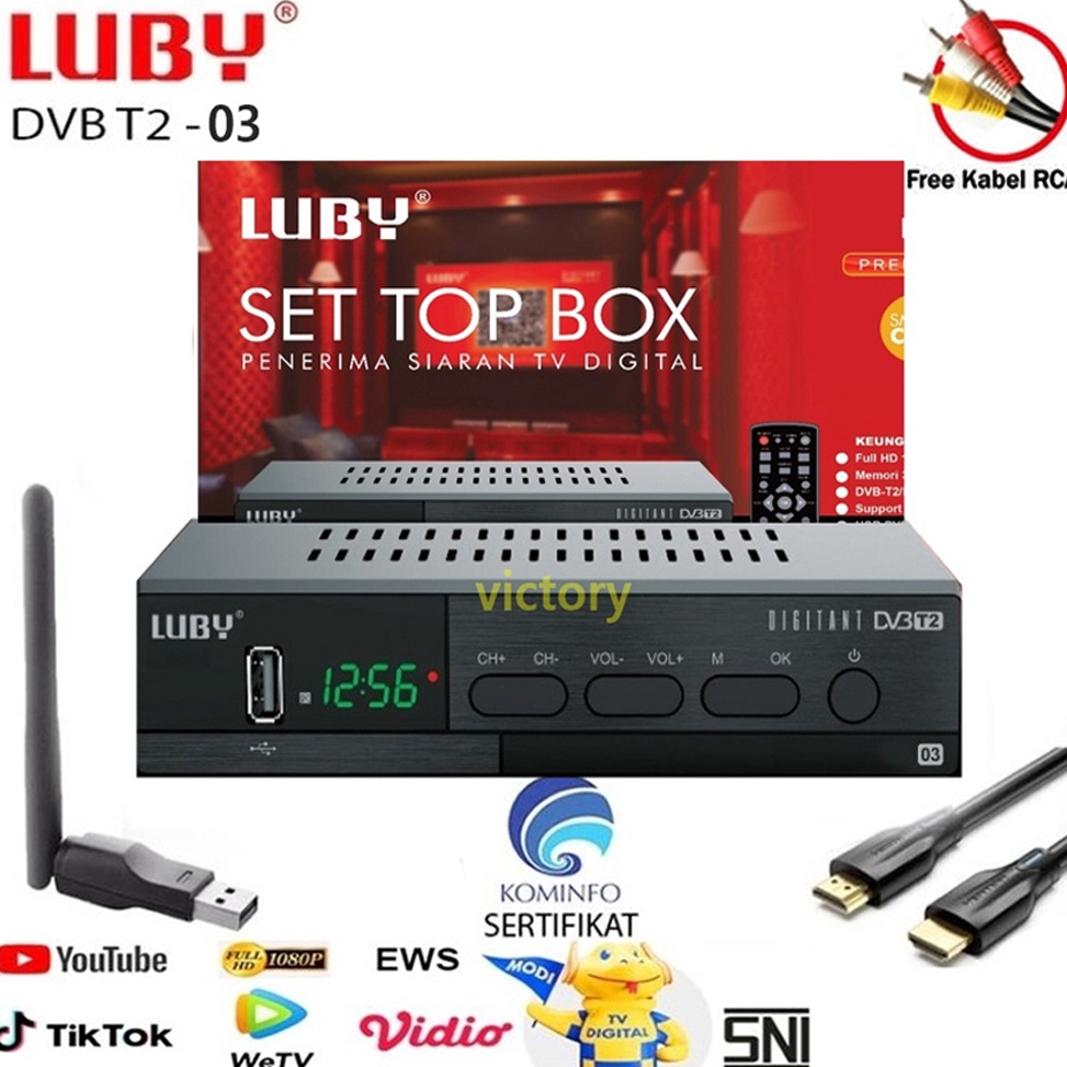Best RcS Luby Set Top Box DVB T2-03 TV Siaran Digital Receiver STB BISA Youtube ❆ ★